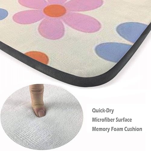 Miniatura 6 de Alfombras suaves de área de juegos para niños, estilo floral 3D, estilo floral de los años 70, diseño retro floral ingenuo, alfombras de felpa