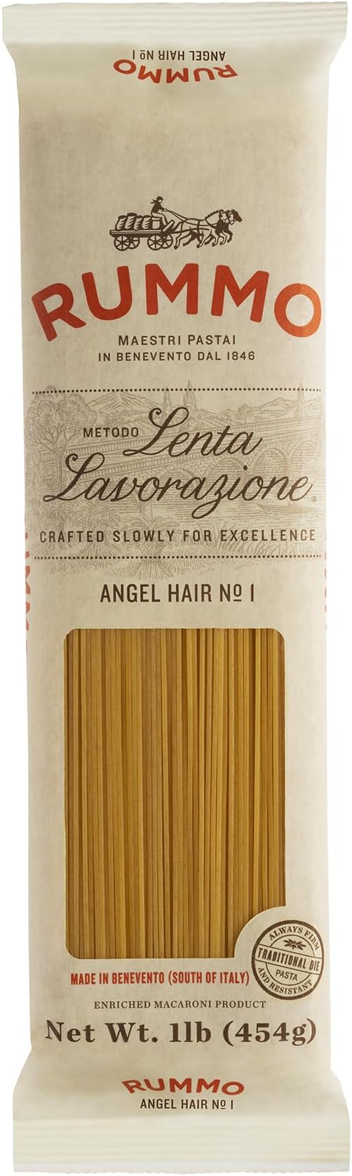 Rummo Italian Pasta Angel Hair No.1, Always Al Dente (16 Ounce Package)