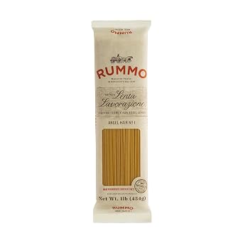 Rummo Angel Hair Pasta N.1 - Capellini Pasta Noodles, Dry Pasta, Durum Wheat Angel Hair, Skinny Pasta, Thin Noodles - 16 Ounces Pack of 1