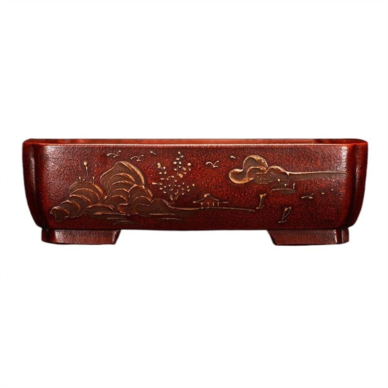 Doniczka Retro fioletowy piasek doniczka bardzo duża prostokątna doniczka doniczkowa zielona roślina Bonsai dekoracja wnętrz dolny dziurkacz Ceramiczna doniczka (Size : S)
