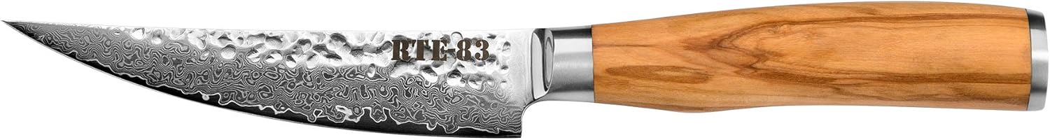 Route83 Signature 6" Boning Knife Handmade Damascus Italian Olive Wood Handle
