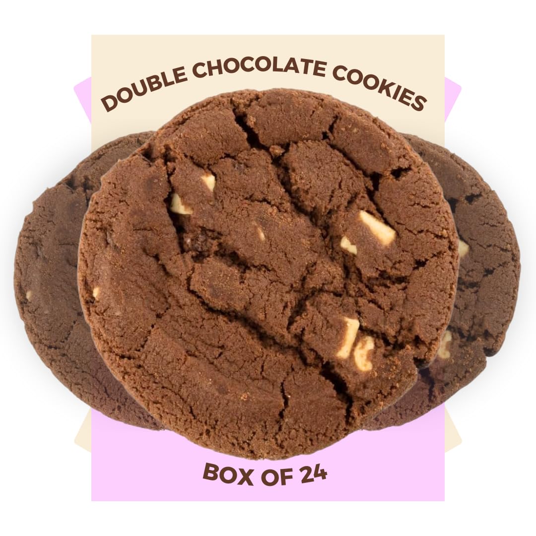 Coffee Masters Chocolate Cookies - 1 x 24 Pack Individually Wrapped Biscuits Perfect Cookie Snack for the Family - Light and Crunchy Double Choco Chip, Suitable for Vegetarians