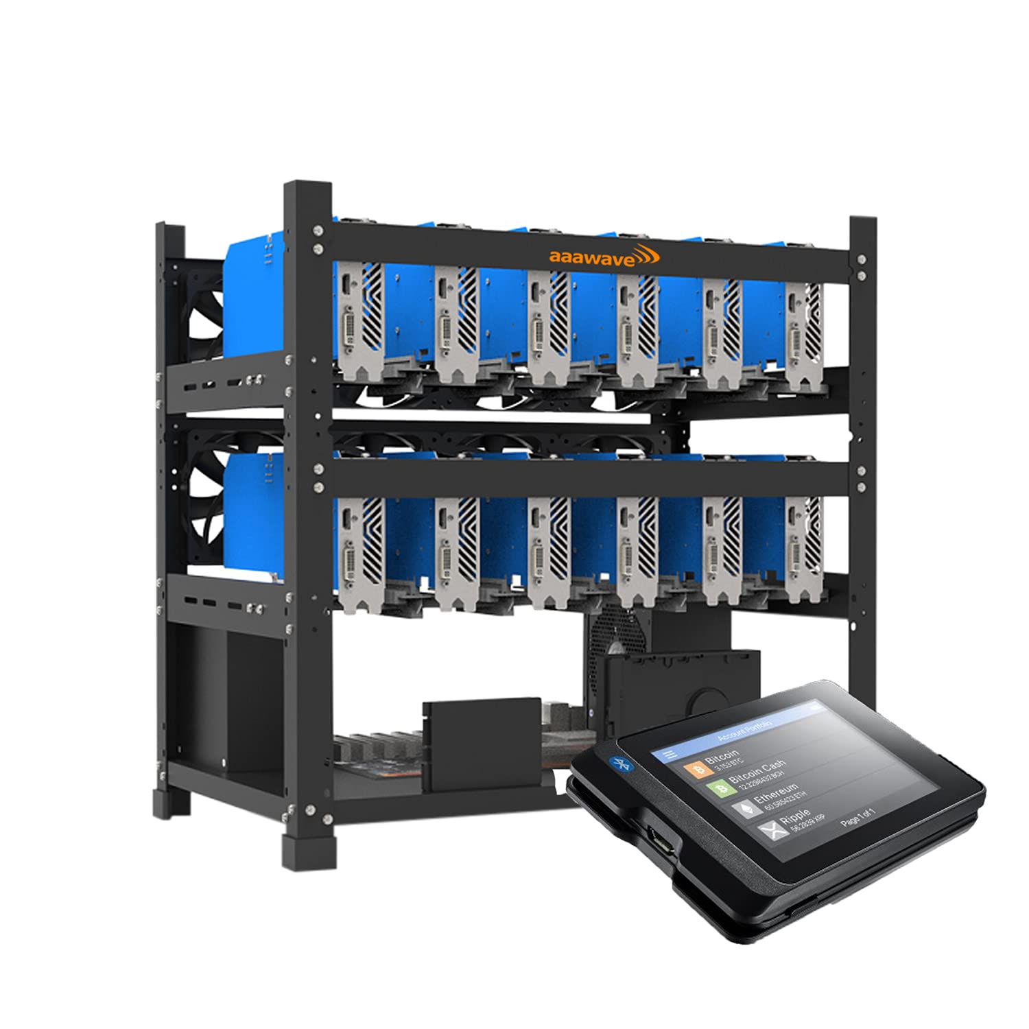 Stackable Mining Kit Stacking Mining Frames Sluice V.2 12 GPU Mining Rig Frame With Stacking ...