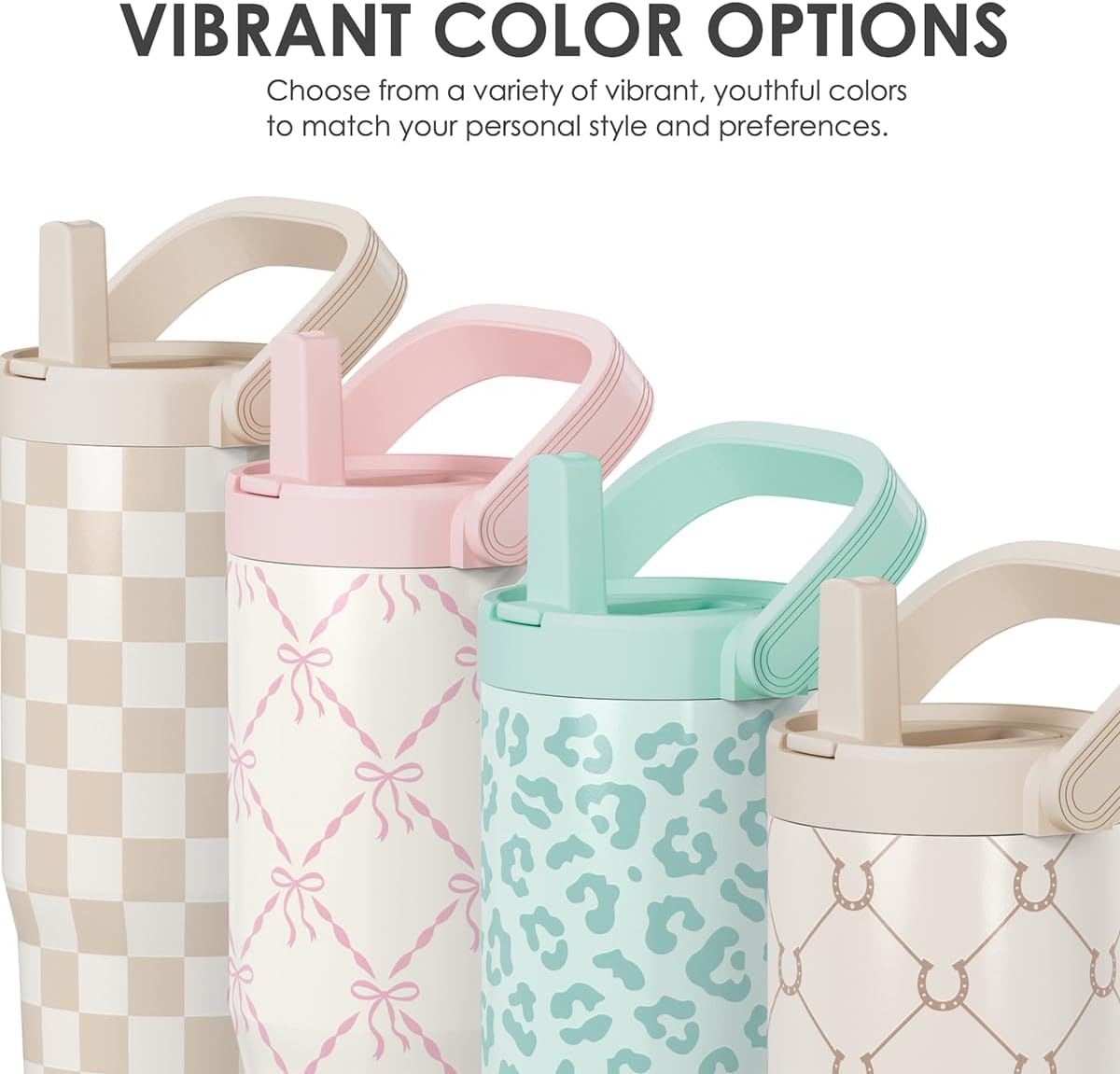 SANDJEST Bow Stainless Steel Straw Lid Tumbler 30oz with Carry Handle for Women Girls, Insulated Travel Coffee Cup, Gift for Sports Outdoor Workout Christmas Birthday - Image 4