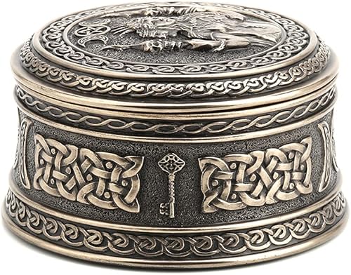 Miniatura 3 de Veronese Design Caja redonda de baratija Hecate de Chthonic de 2 18 pulgadas de alto, resina bronceada fundida, hecha a mano, coleccionables, figura