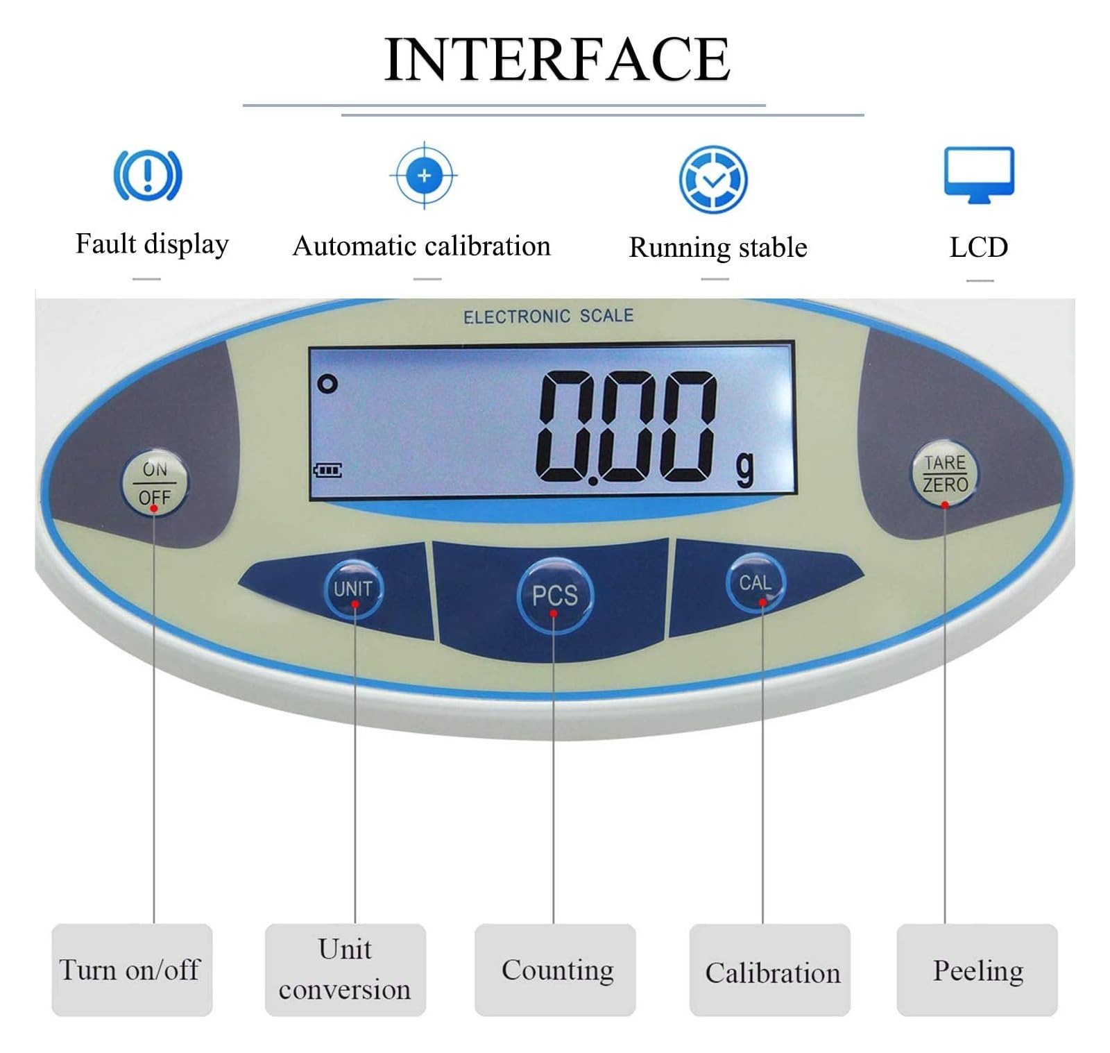 Escala de laboratorio de precisión balanza de laboratorio balanza analítica Digital balanza de laboratorio balanza de joyería balanza científica escala de 0.01g precisión (5000g, 0.01g)