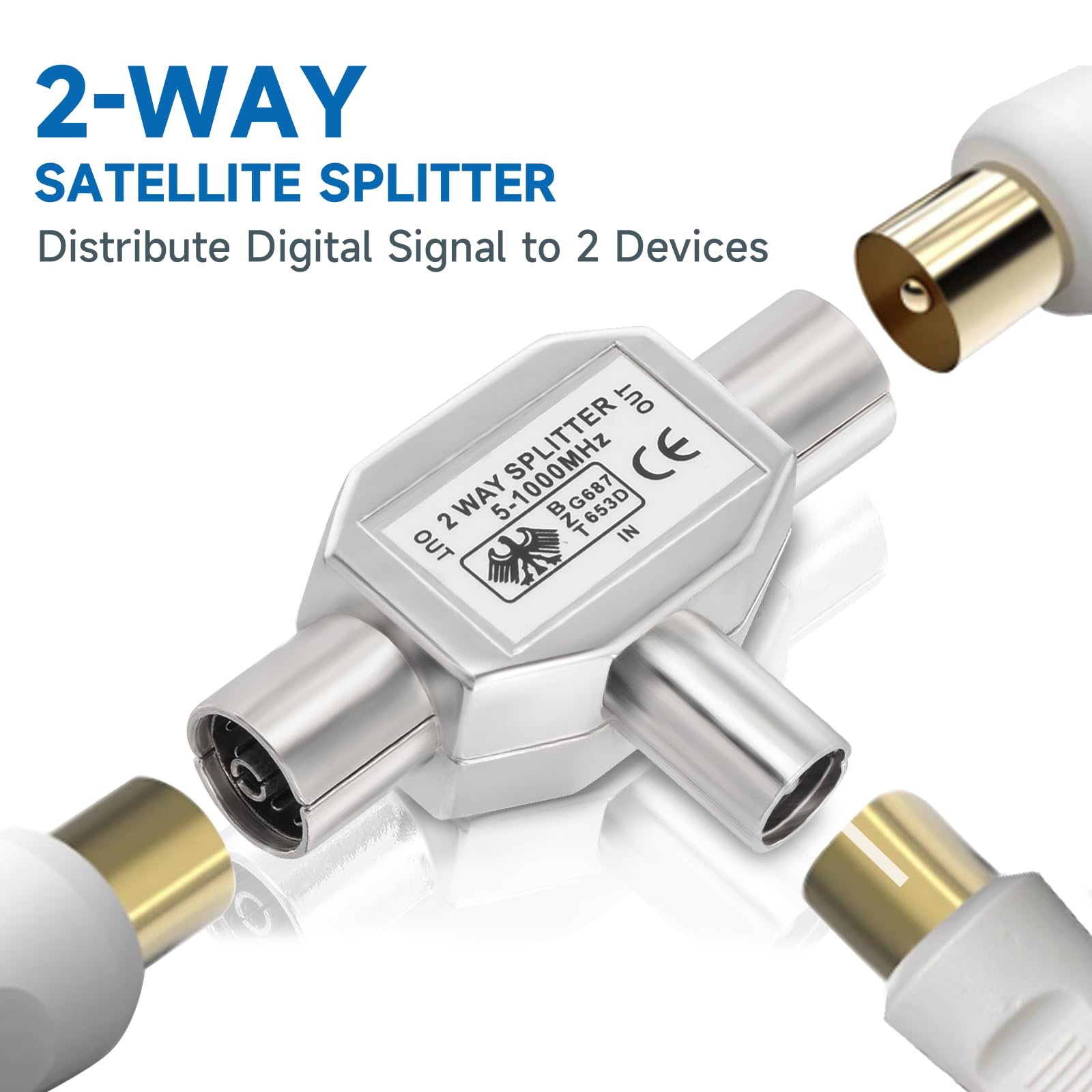 Poppstar 2x TV Satellitare Coassiale Pezzo A T 2x Presa F Su - Foto 8