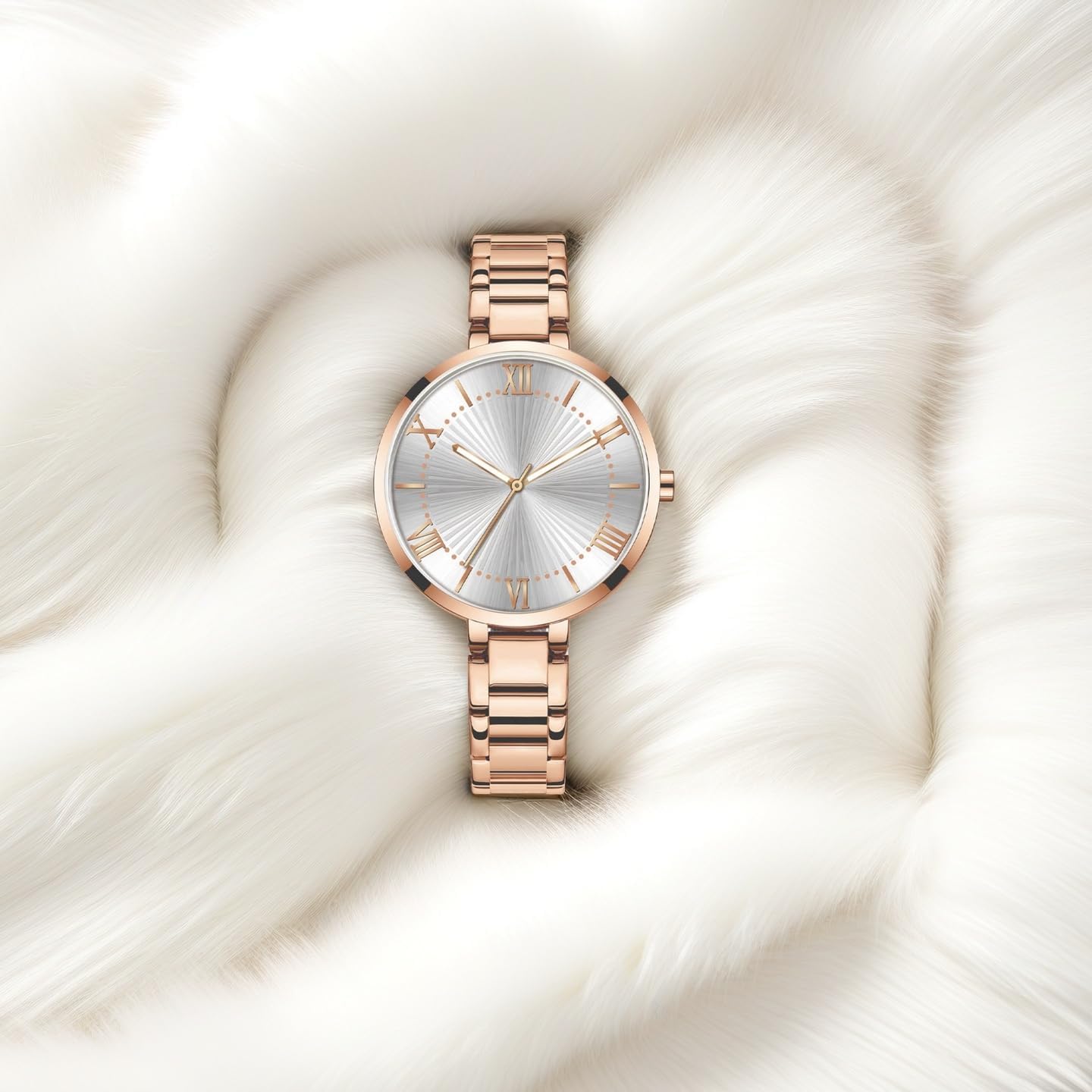 NUOVO Women's Timepiece with Stainless Steel Bracelet and Sunburst Dial
