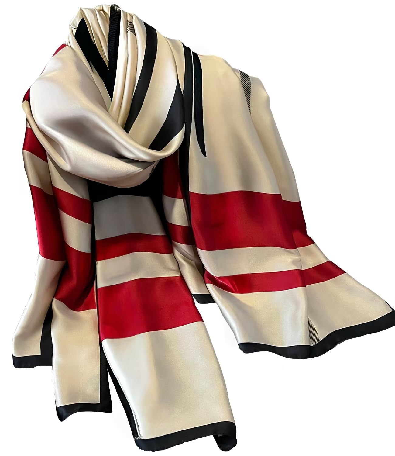 Womens 100% Large Mulberry Silk Scarf Long Satin Scarf Fashion Lightweight Wraps