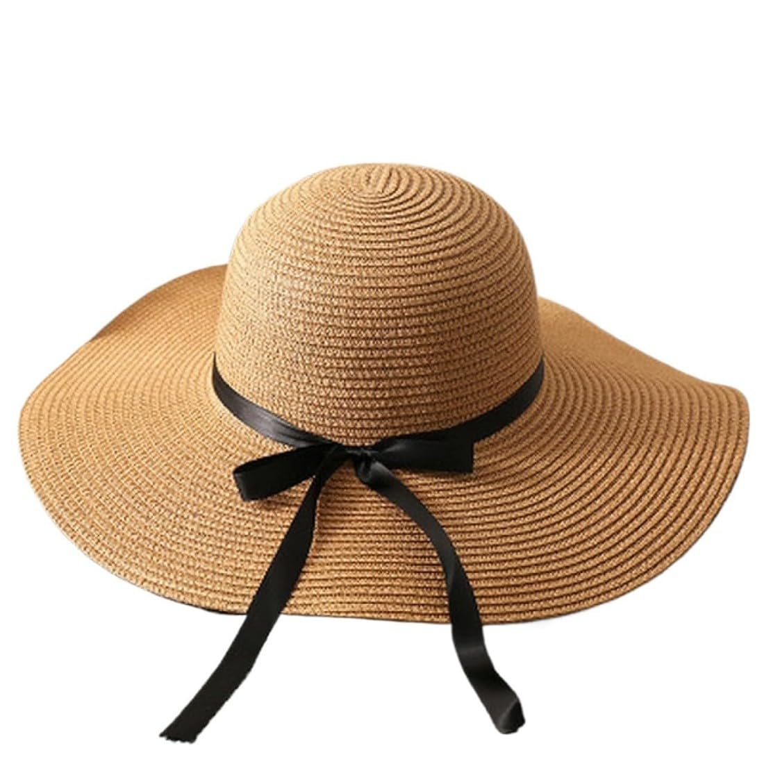 PLABBDPL Sombreros para Sol Mujer, Sombrero de Playa de Paja de ala Ancha UPF 50+ para Mujer