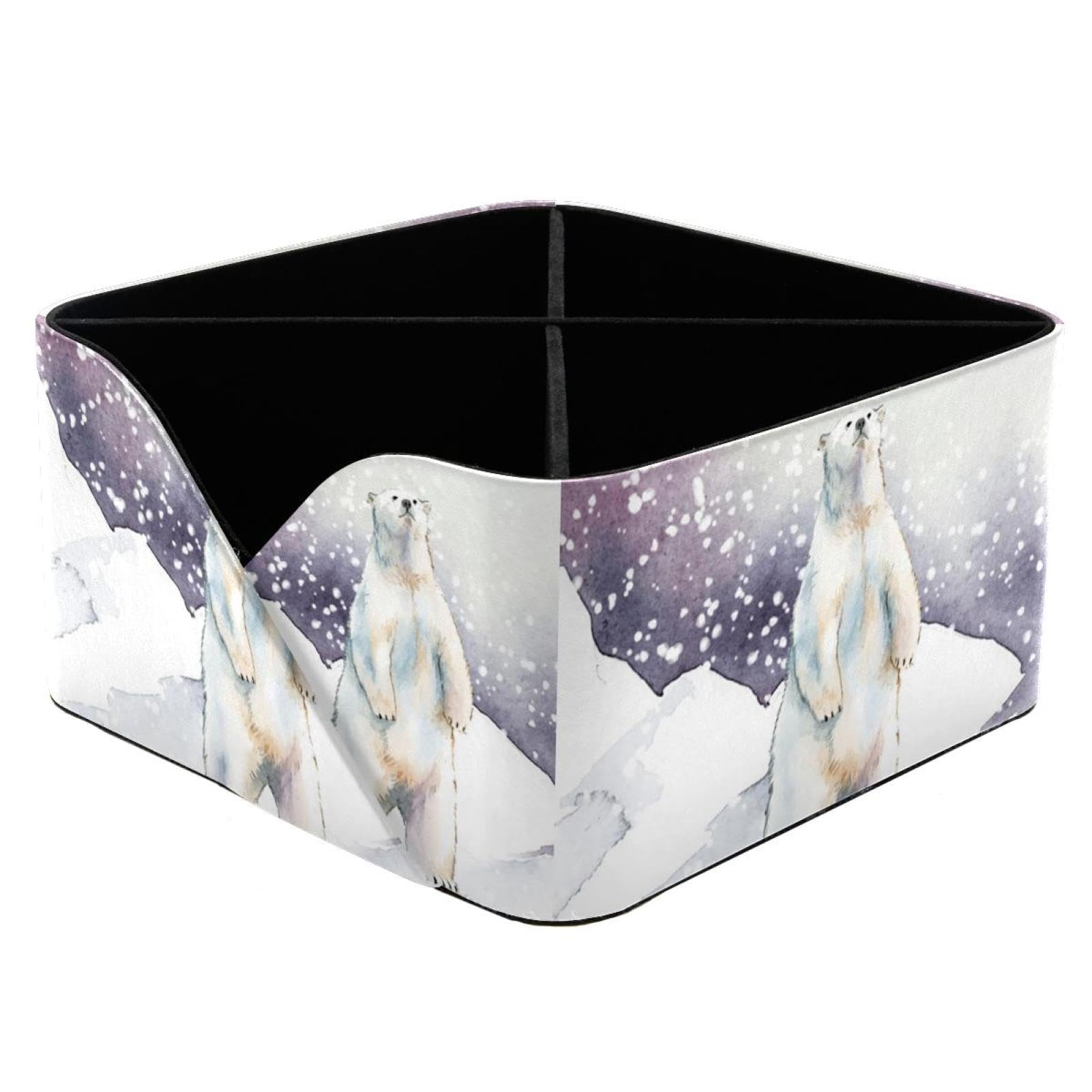 Rangement de bureau ours polaire pour un espace de télétravail serein