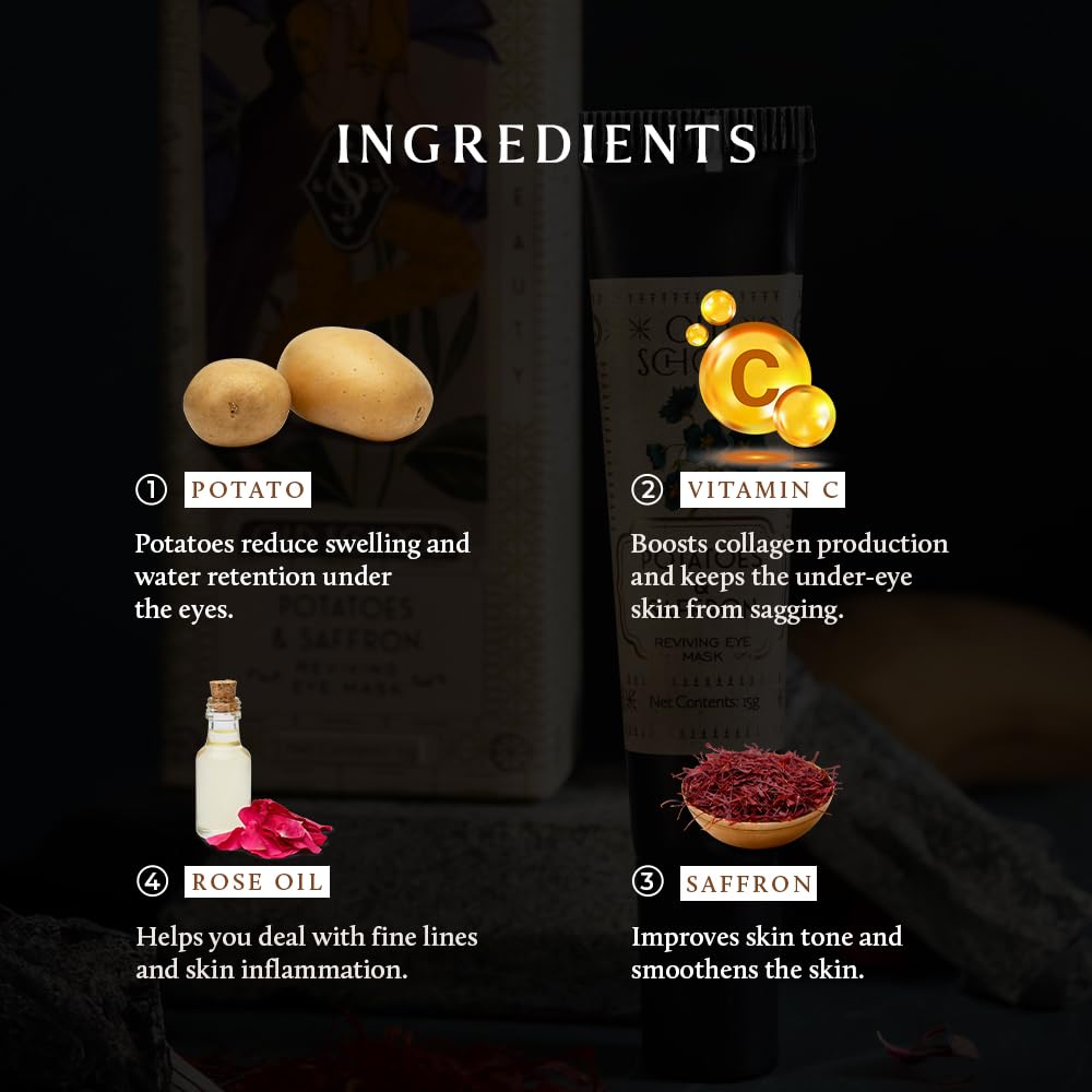 Old School Rituals Potatoes & Saffron Reviving Eye Mask | Under-Eye Cream for Dark Circles & Puffiness | Reduces Wrinkles & Fine Lines | Hydrating & Refreshing Under-Eye Cream for Dark Circles | 15g — Amazon image 5