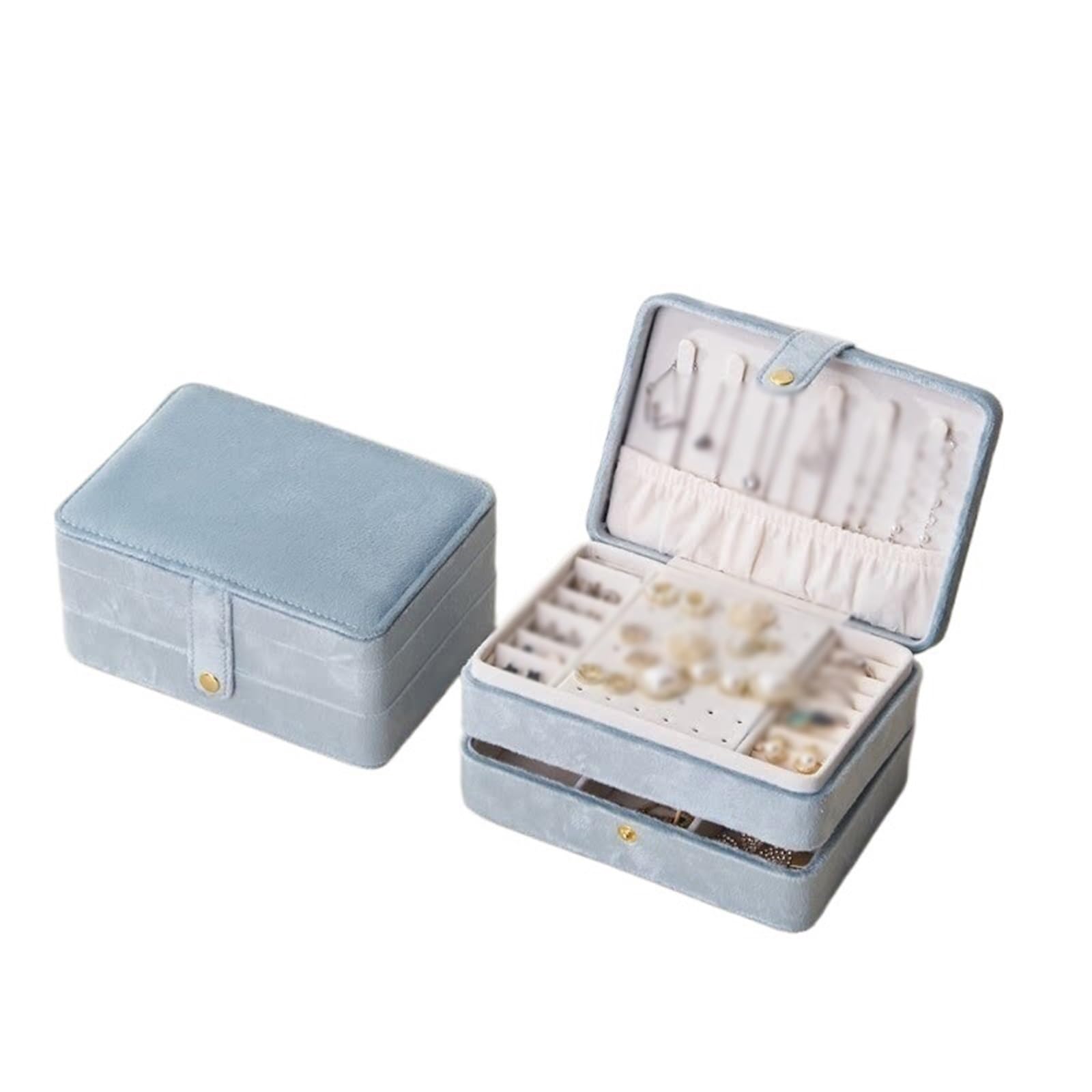 Kx9Lb8d Jewelry Chest 1 Pcs Luxury Velvet Jewelry Storage Box Travel Case For Earrings, Necklaces, Bracelets