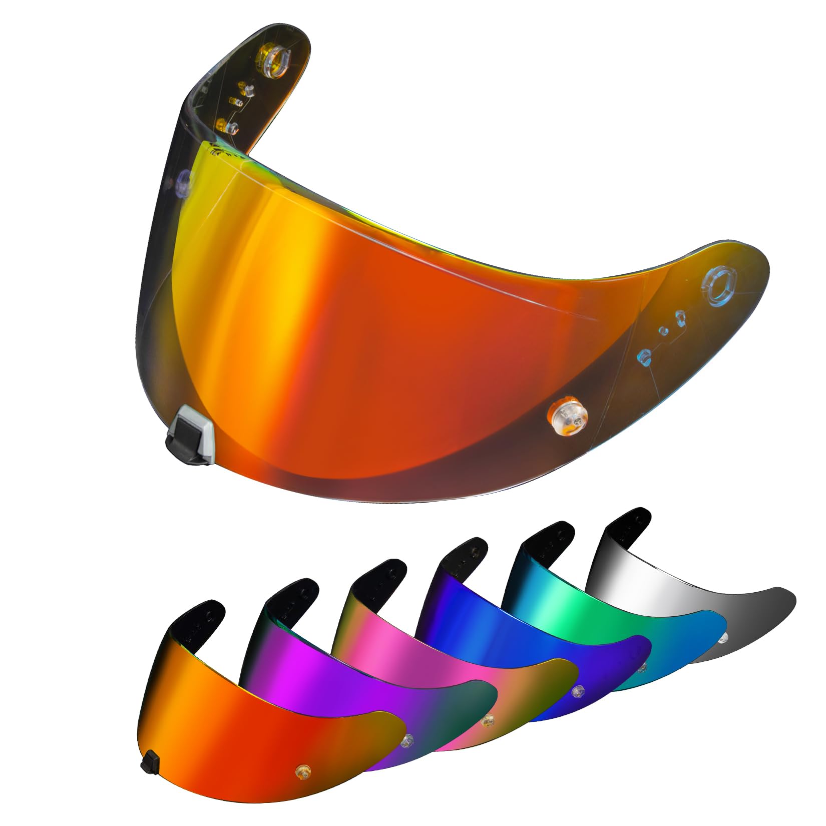 PSLER Helm Visier für EXO 520 1400 R1 - Verspiegelt Helmvisier für Scorpion EXO 391 520 1400 R1 Getöntes Visier Motorradhelm Zubehör Ersatz(Transparent Rot)