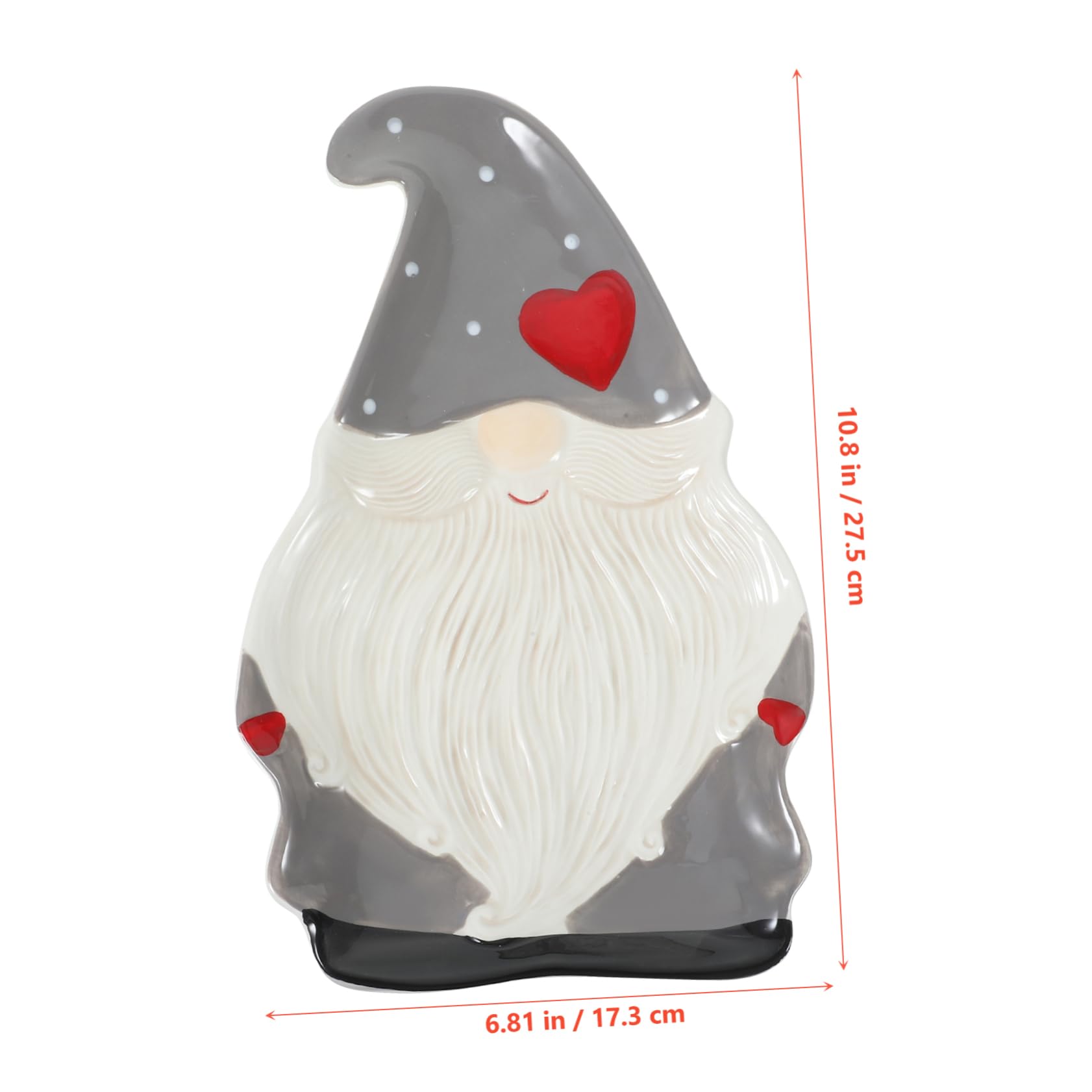 Luxshiny 1 PC Santa Claus Ceramic Food Serving Plate Festive Christmas Dish for Home Restaurant High Temperature Fired Easy to Clean Holiday Decor