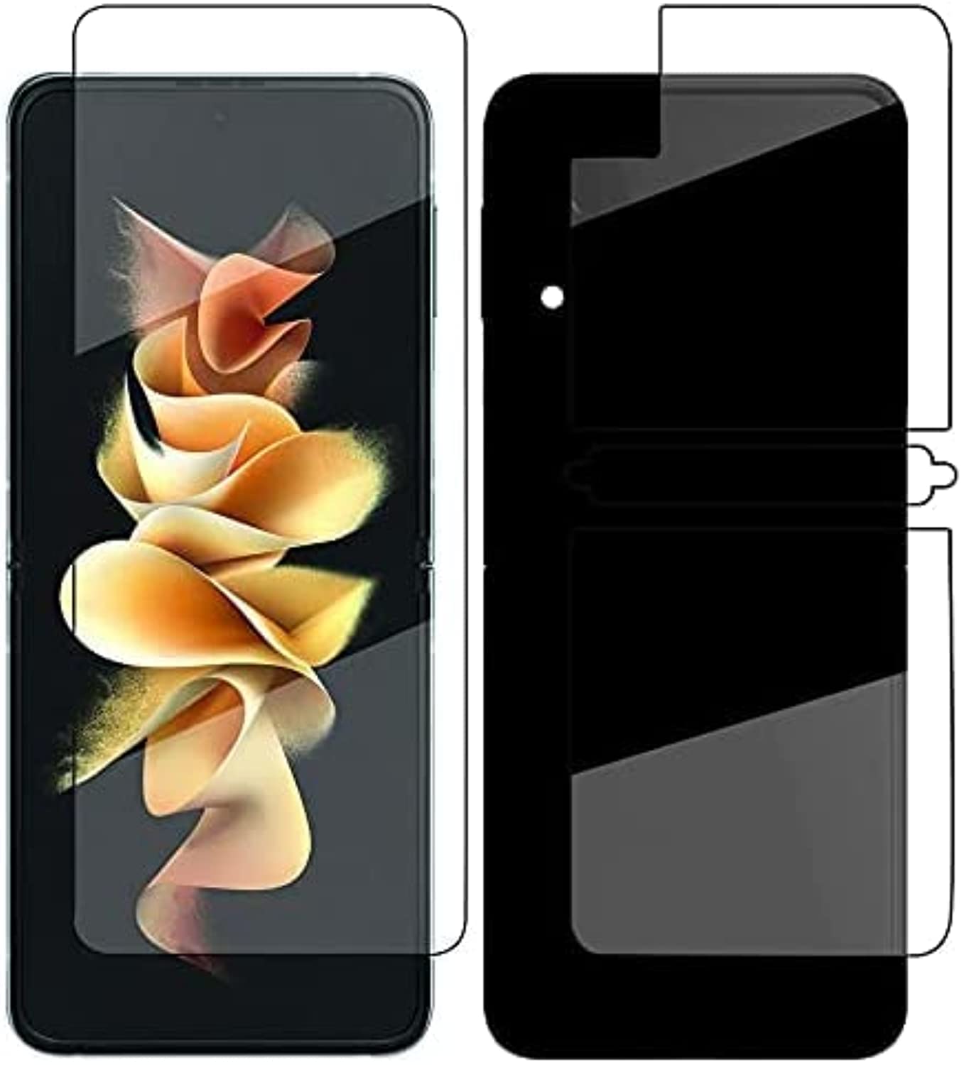 Screen Protector for Galaxy Z Flip 3 Screen Protector film, Soft HD Clear Anti-Scratch Bubble-Free Full Coverage Screen front & back Protector Film for Galaxy Z Flip 3 2021