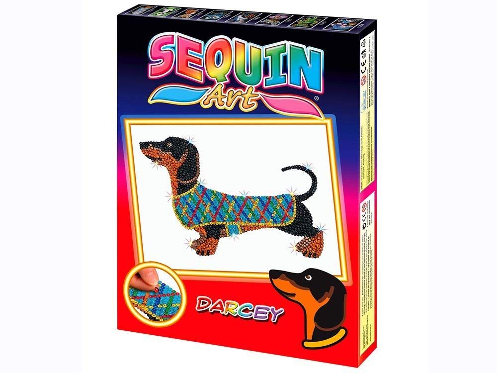 Sequin Art Red DARCEY the DACHSHUND Sparkling Arts and Crafts Kit
