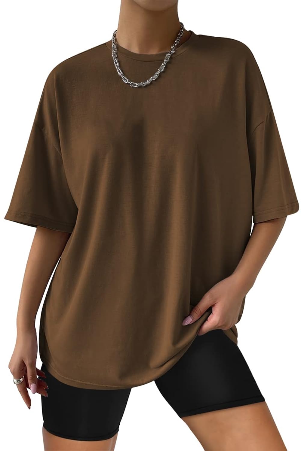 AirMood Maglietta oversize da donna a maniche corte estiva, vestibilità larga, oversize