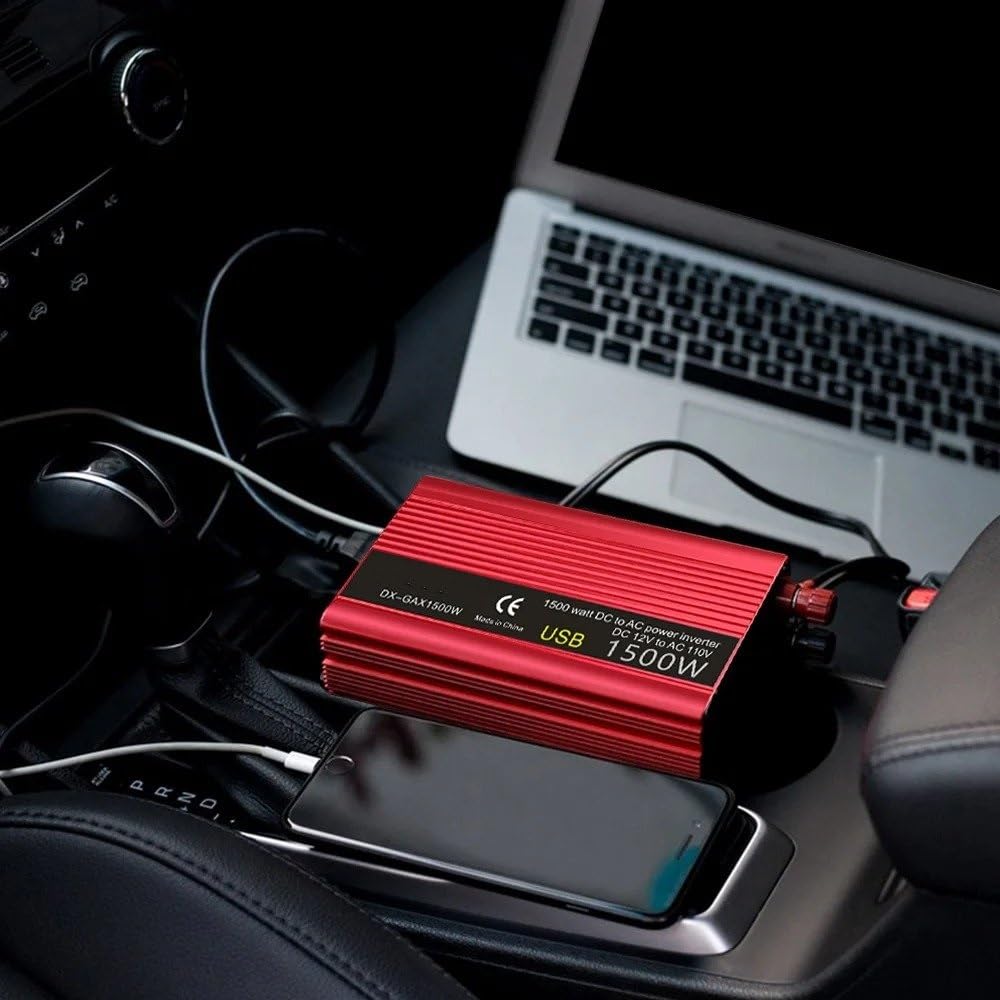 Onduleur 12V 110V 60Hz 2000W 1500W 2600W Convertisseur Domestique Portable Prise Américaine Accessoires Automobiles Convertisseur Tension Convertisseur(12V 1500W US 60HZ)