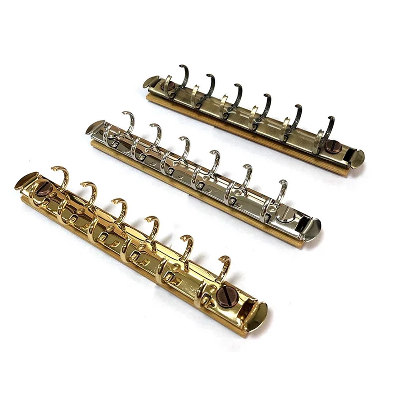 Raccoglitore ad anelli A5 Meccanismo raccoglitore 6 pezzi A7 Clip metalliche rimovibili for strisce di fogli sciolti con fori(Bronze)