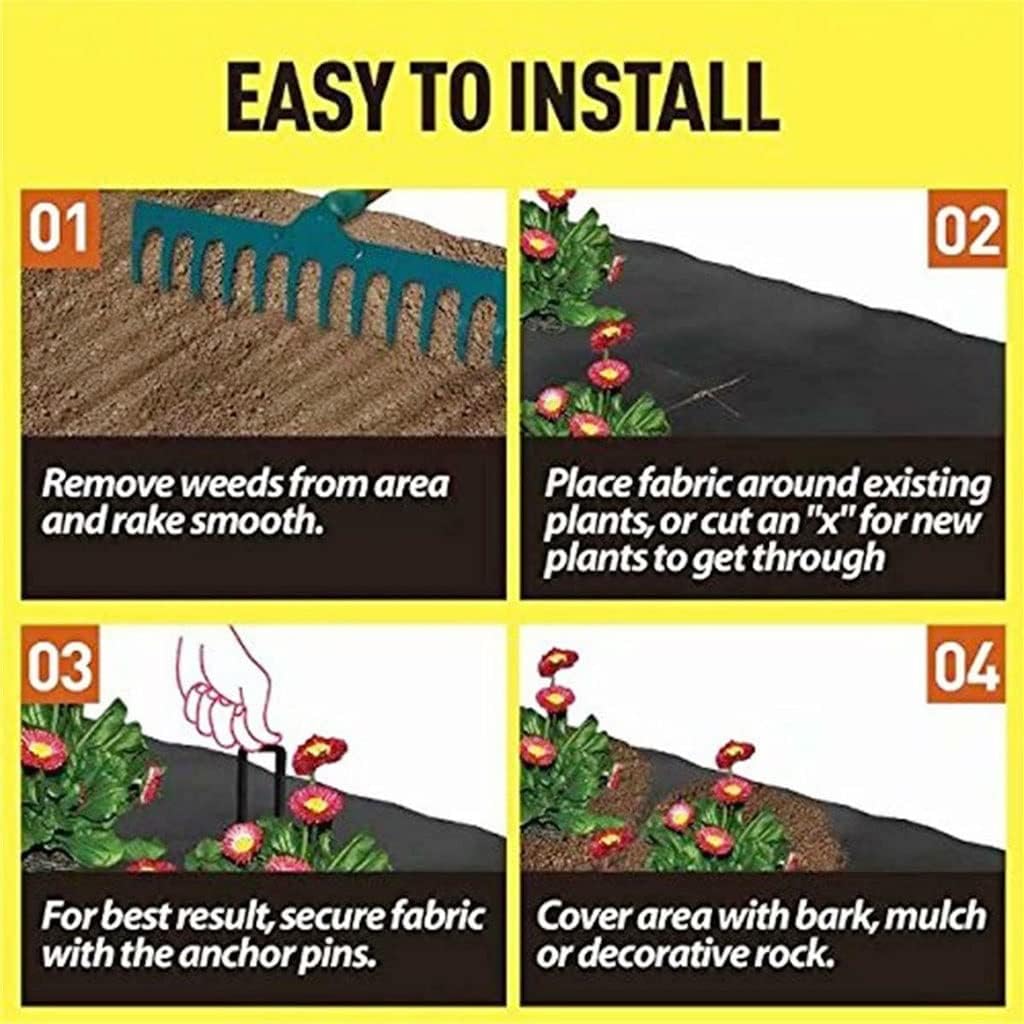 1×20m Ground Cover Breathable Fabric Membrane Landscape Mulch, for Garden Landscape Tool