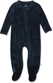 HonestBaby Baby-Boys Velour Sleep & Play Footed One-Piece Pajama Sleeper 100% Organic Cotton