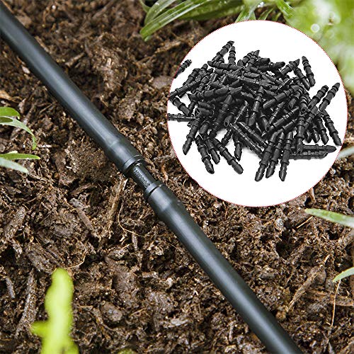 Kalolary 150 Pieces 1/4’’ Straight Barbed Connectors, Fitting Drip Irrigation Fitting Drip Irrigation Barbed Coupling Single Barbed Connector For Irrigation Tubing System And Garden #TOP5
