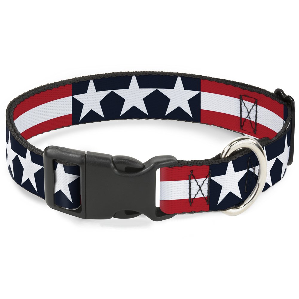 Collier de clip en plastique Americana étoiles Buckle Down pour petit chien de 3,8 cm