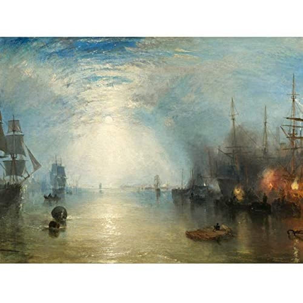 Turner Keelmen Heaving In Coals By Moonlight Art Print Canvas Premium Wall Decor Poster Mural