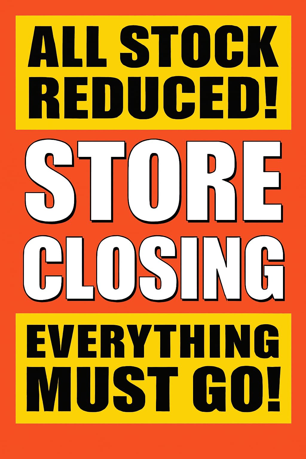 2x Store Closing Sale A1 Poster–Bold Retail Window Display Sign for Final Inventory Clearance |High Visibility Promotional Poster|Durable, Easy to Hang–For Shops, Boutiques, Pop-Ups (59.4 x 84.1cm) — image 1