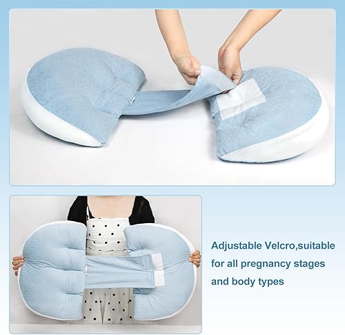 Miniatura 4 de Almohada de embarazo, almohada de maternidad para mujeres embarazadas, almohada de cuña de embarazo para dormir portátil, almohada de cuña de