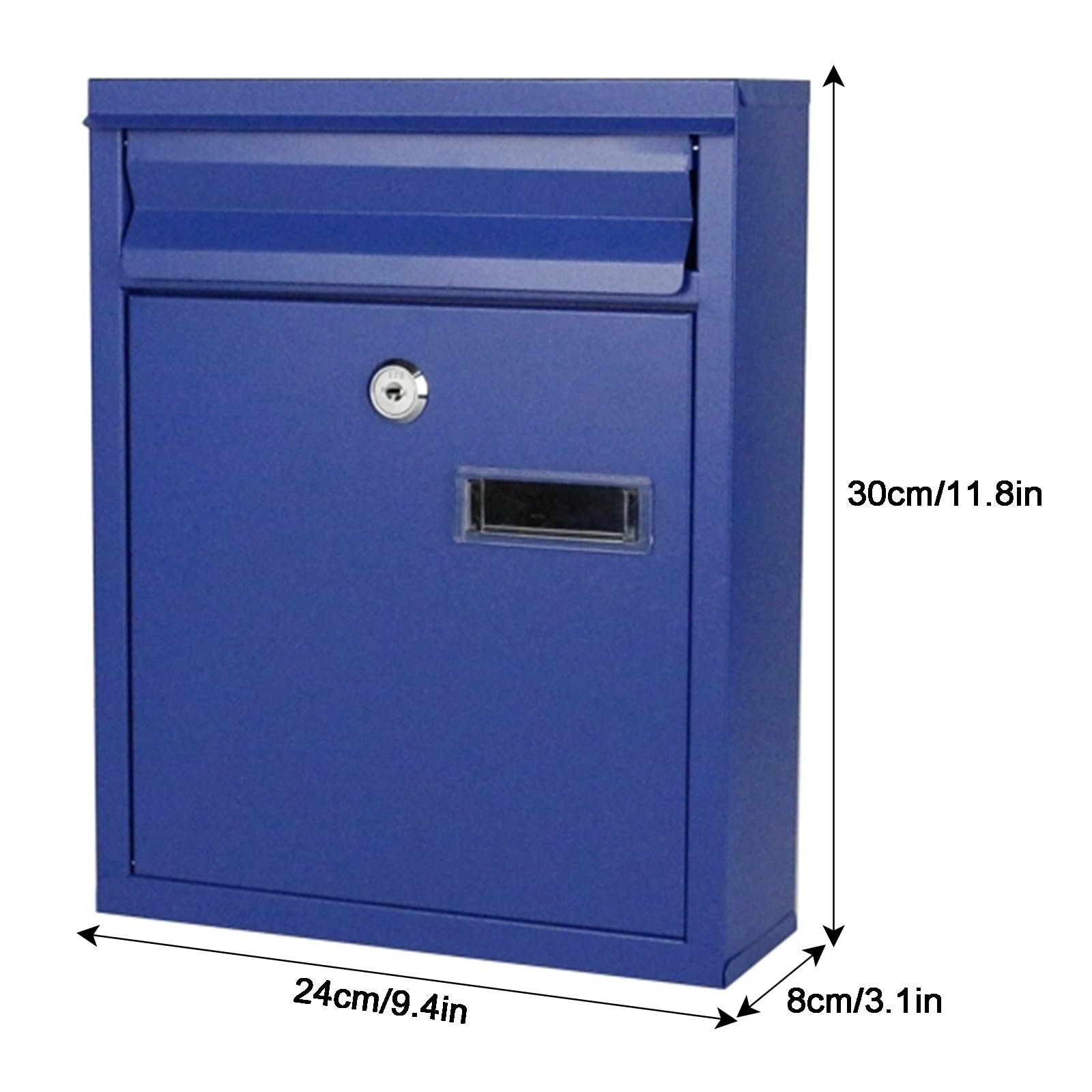 Large Capacity Mailboxes with Combination Lock, Mailboxes for Outside with Slot for Envelope, Wall Mount Mail Box, Weatherproof(Blue)