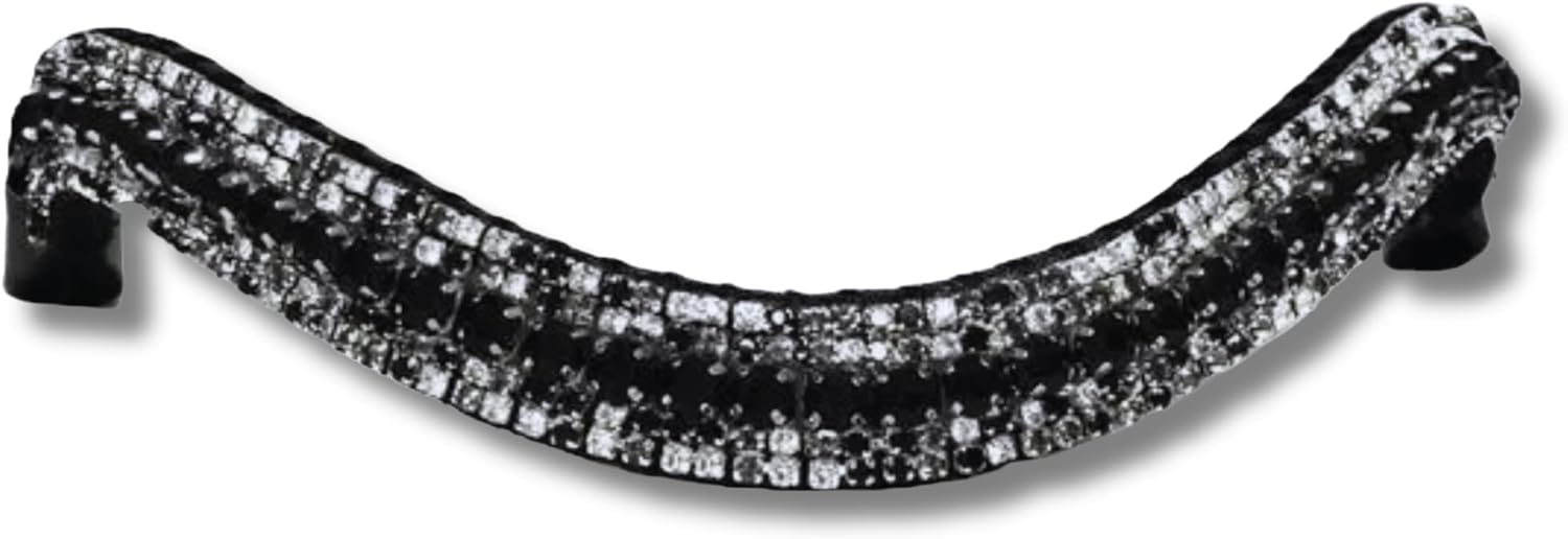 Alice International Leather English Bridle with Soft Padded Browband - Sparkly Crystal Bling for Dressage and Horse Riding Full M 20