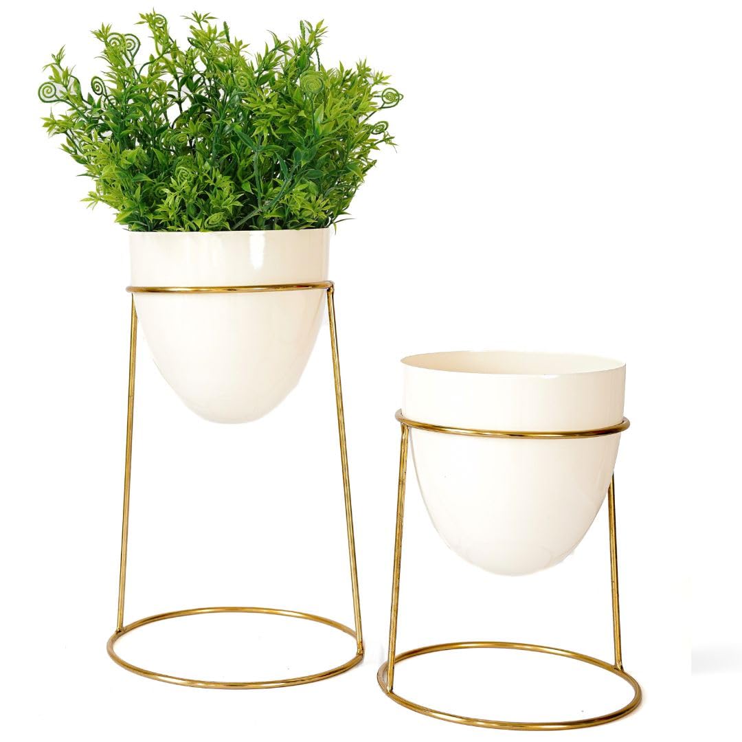 See full amazon price history chart for BEHOMA White Metal Planter with Round Gold Stand for Home Decoration | Planters for Living Room Bedroom Office Interiors | Set of 2 (Plants not Included) BEHOMA White Metal Planter with Round Gold Stand for Home Decoration | Planters for Living Room Bedroom Office Interiors | Set of 2 (Plants not Included) (B0CHY87DRJ) Amazon Price History, Amazon Price Tracker