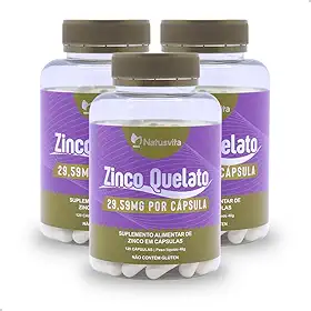 Kit 360 cápsulas de Zinco Bisglicinato (Quelato). 3 und.