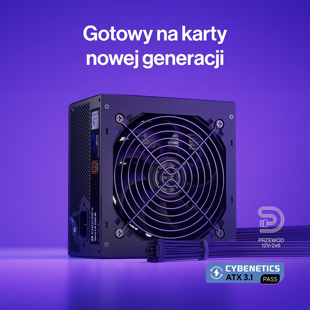 ENDORFY Vero L6 750W ATX 3.1 zasilacz 80 PLUS Bronze, Cybenetics Silver, PCIe 5.1, 12V 2x6 600W, Stratus 120 mm, PSU do PC Gaming, 750 W