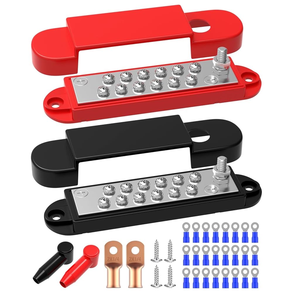 Batterie automobile et bateau : bloc de distribution 150A câblé