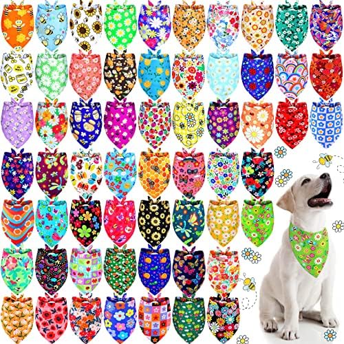 Sanwuta 180 Pcs Easter Dog Bandanas Bulk Spring Dog Scarf