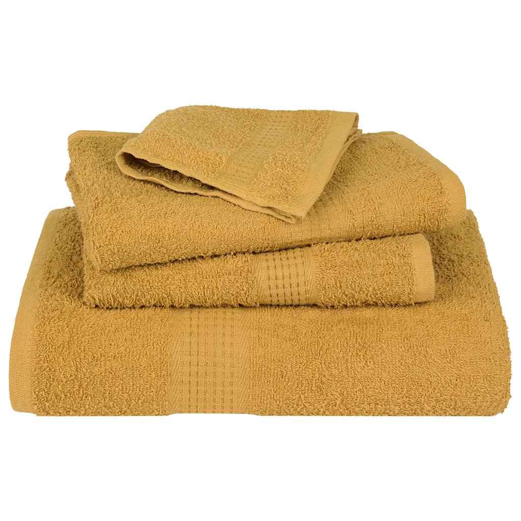 2er Pack Frottier Handtücher FROGN Gold 100 x 200 cm 360 g/m², 100 Prozent Baumwolle, mit Schlaufe, Badetuch Set für Dusche Sauna Strand spa