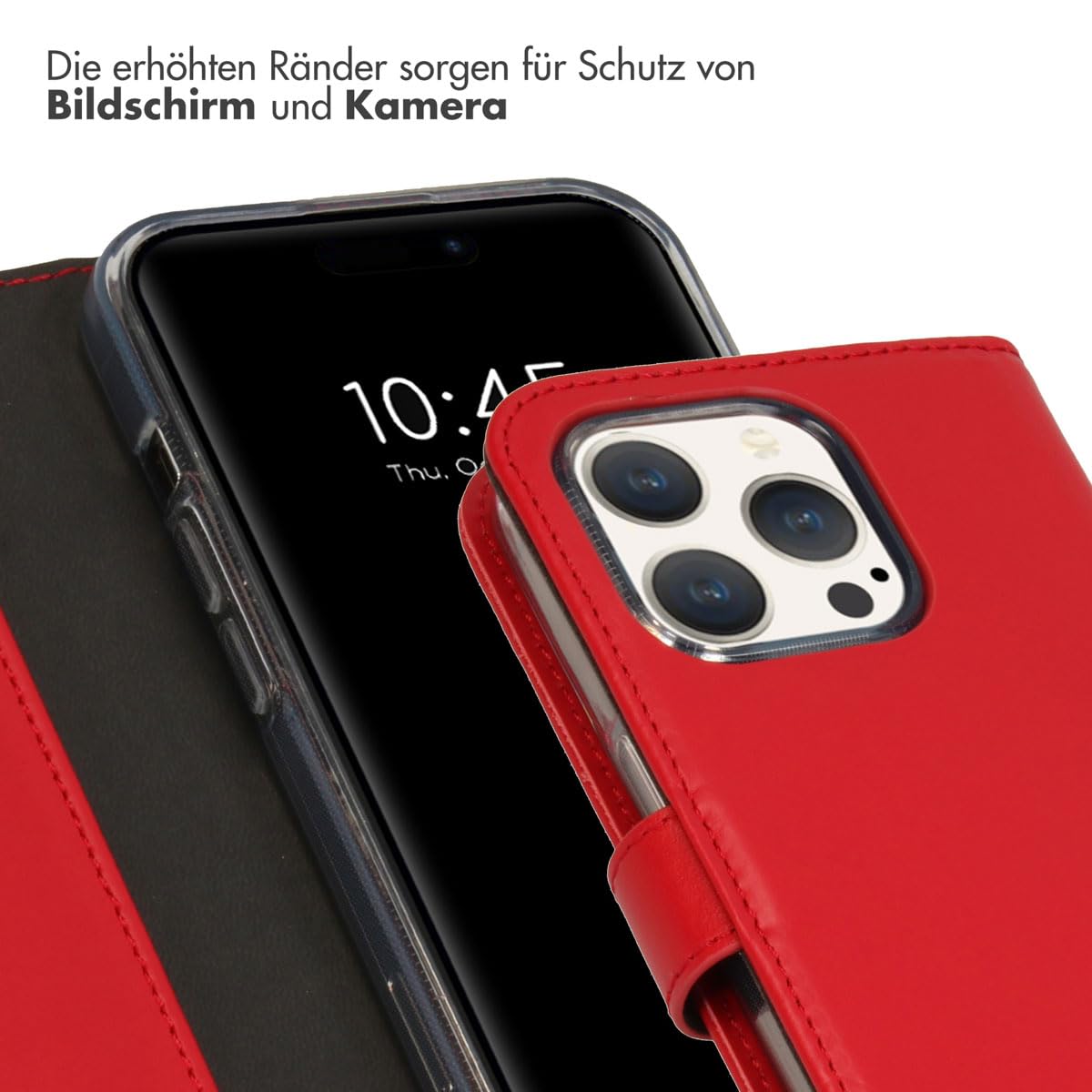SELENCIA Bookcase Hlle kompatibel mit iPhone 15 Pro  Era Leder  Handytasche Side Flip Case  Handyhlle aus Rindsleder in Rot: Amazon.de:  Elektronik ...