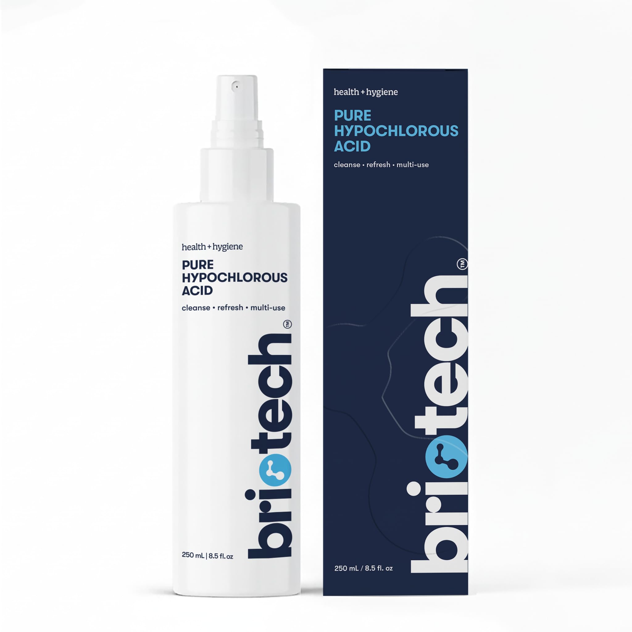 BRIOTECH Pure Hypochlorous Acid, an All Natural Multi-Purpose HOCl Solution to Clean Surfaces and Cleanse Skin (Safe for Families and Pets)