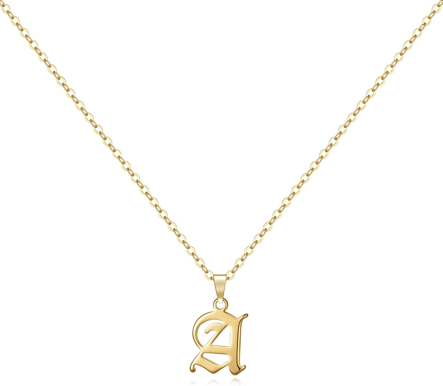 Old english letter necklace gold Clearance