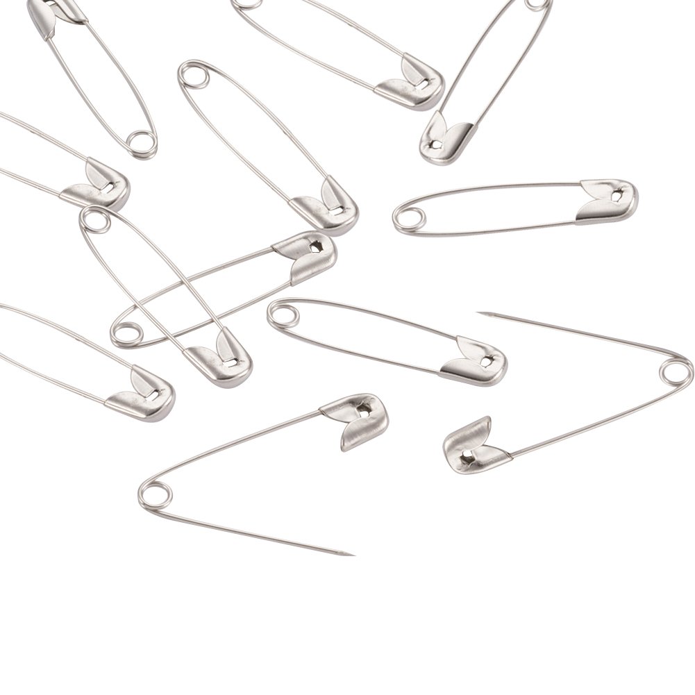 Pandahall 1000pcs Platinum Iron Safety Pins 31mm Sweing Pins for Home Office Use Art Craft Sewing Jewelry Making