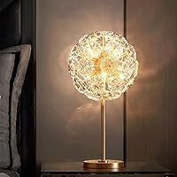 Vista 4 de LLLY Lámpara de mesa de cristal de lujo, lámpara decorativa para sala de estar, sofá, mesa de café, dormitorio, mesita de noche, estilo simple
