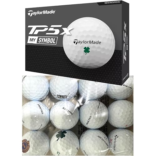 TaylorMade 1-Dozen TP5 & TP5x MySymbol Pix Logo Overrun Practice Golf Balls - Made in USA