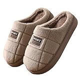  SWZEC Meinzo Comfy Füße Manner  Bequeme Pantoffeln Winter (Braun,46,47)