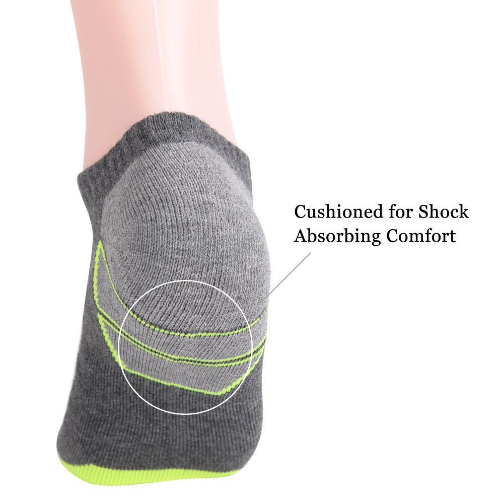 JOYNÉE Paquete de 6 calcetines deportivos para correr acolchados de corte bajo para hombre