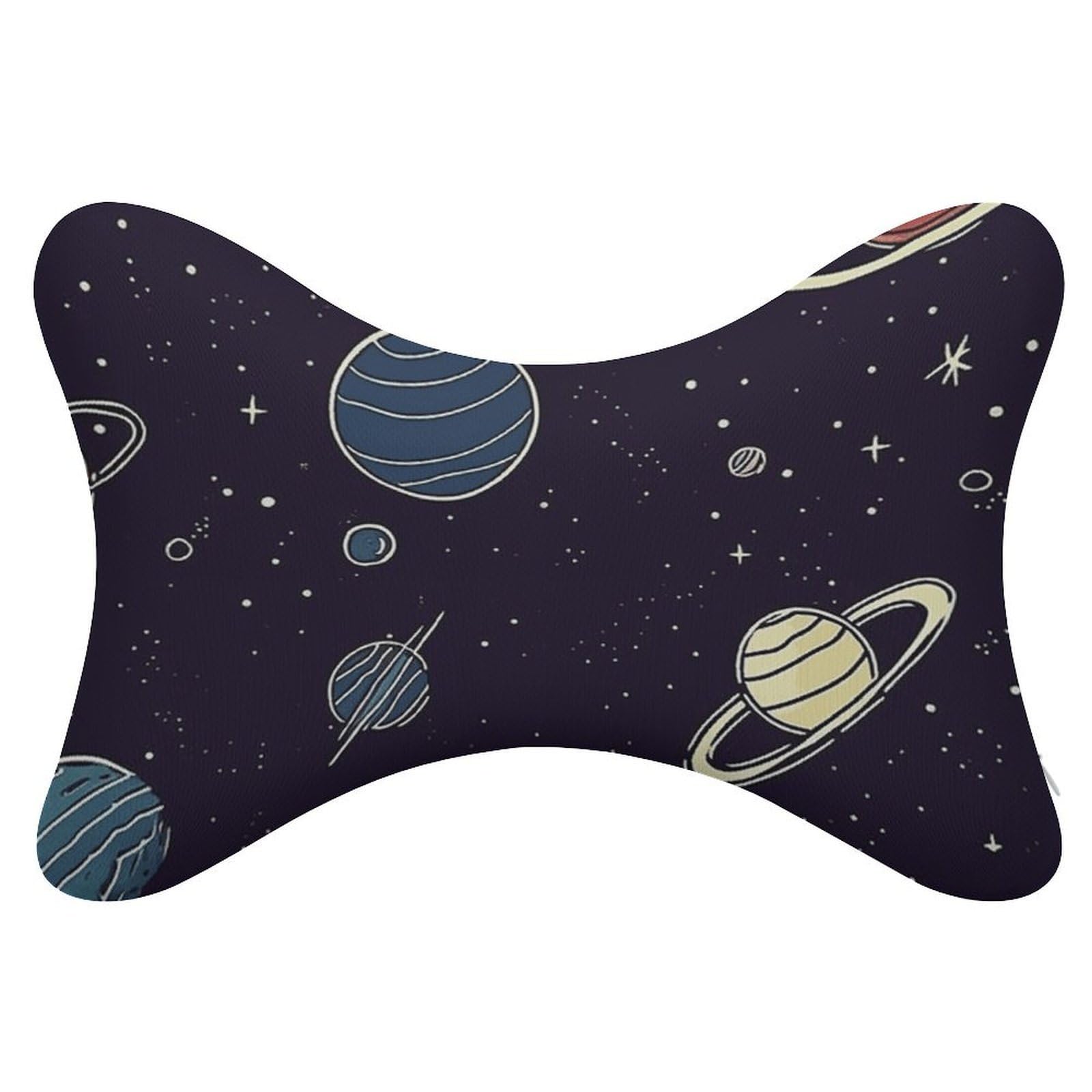 FekiLoot Space Planet Pattern Car Headrest Set of 2,Softness Memory Foam Car Neck Pillow with Breathable Removable Cover Car Neck Support Pillow Ergonomic for Driving, Office