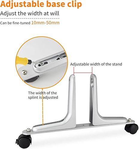 Miniatura 3 de MYOYAY Paquete de 2 soportes divisores de habitación, pies estabilizadores de divisor de habitación de aleación de aluminio con rueda movible,