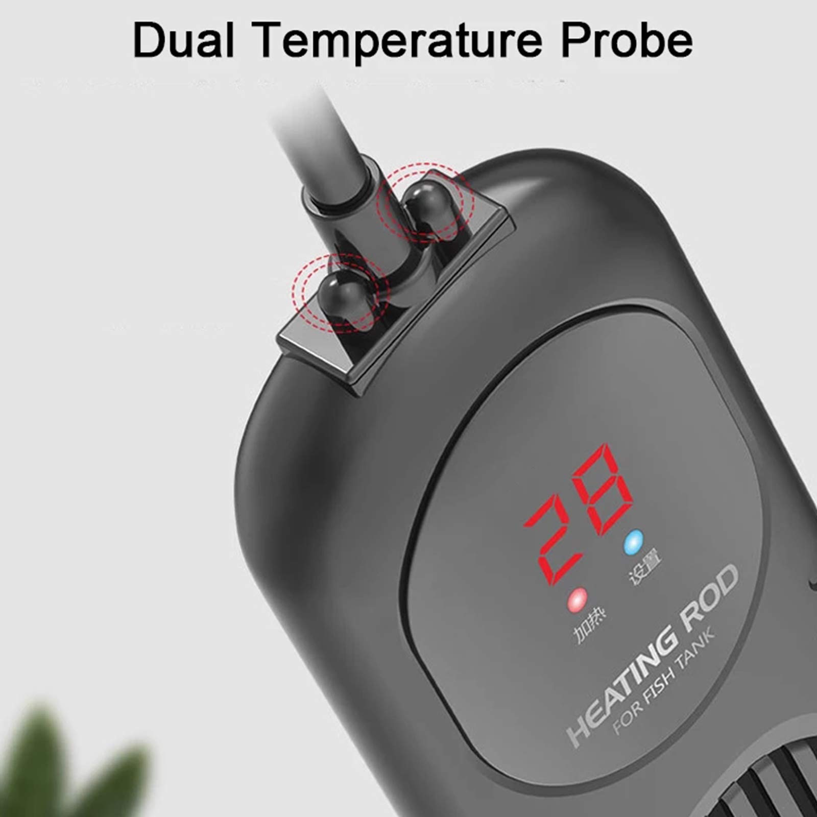 Calentador de acuario sumergible con controlador digital de temperatura para temperatura constante automática en tanques de peces y tortugas